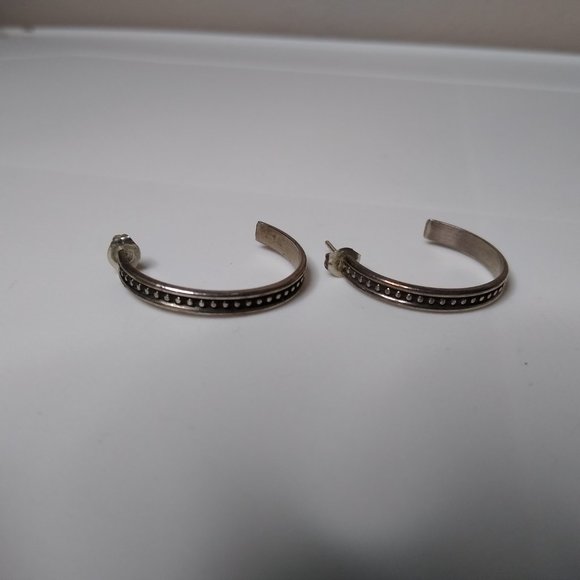 Vintage Metal Half Hoop Earrings - Picture 2 of 13